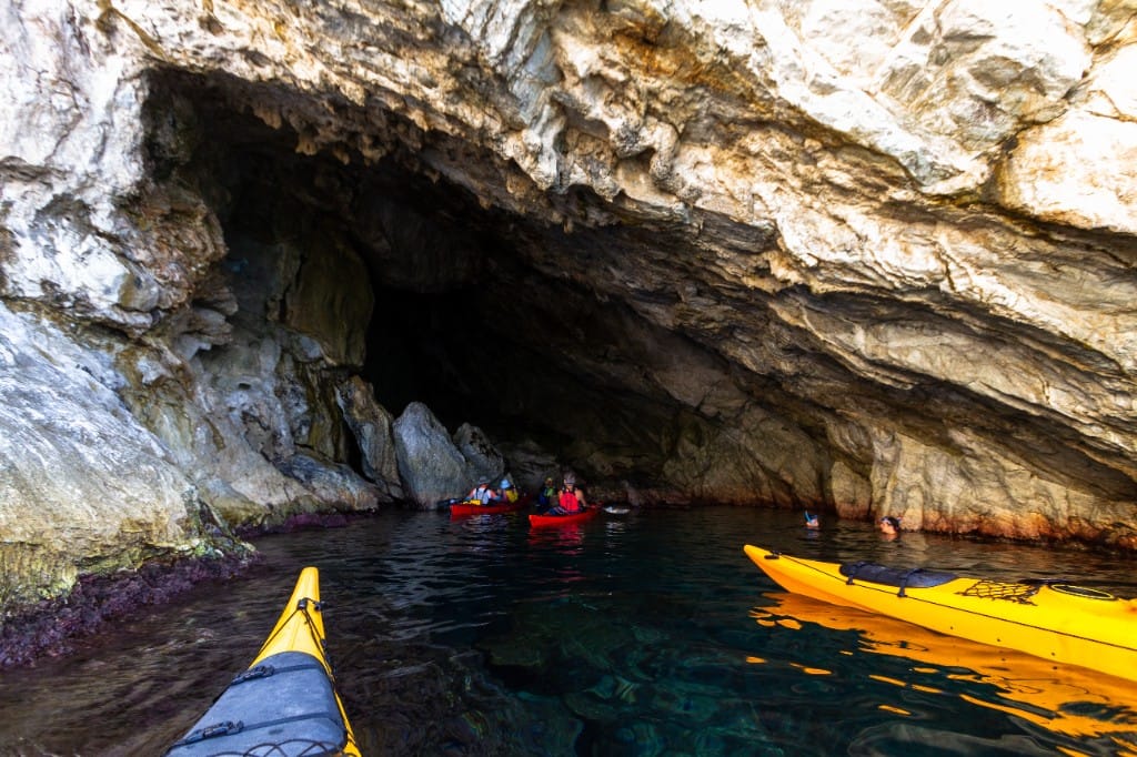 Coastal kayaking & cliff swimming — luxury cruise shore experience